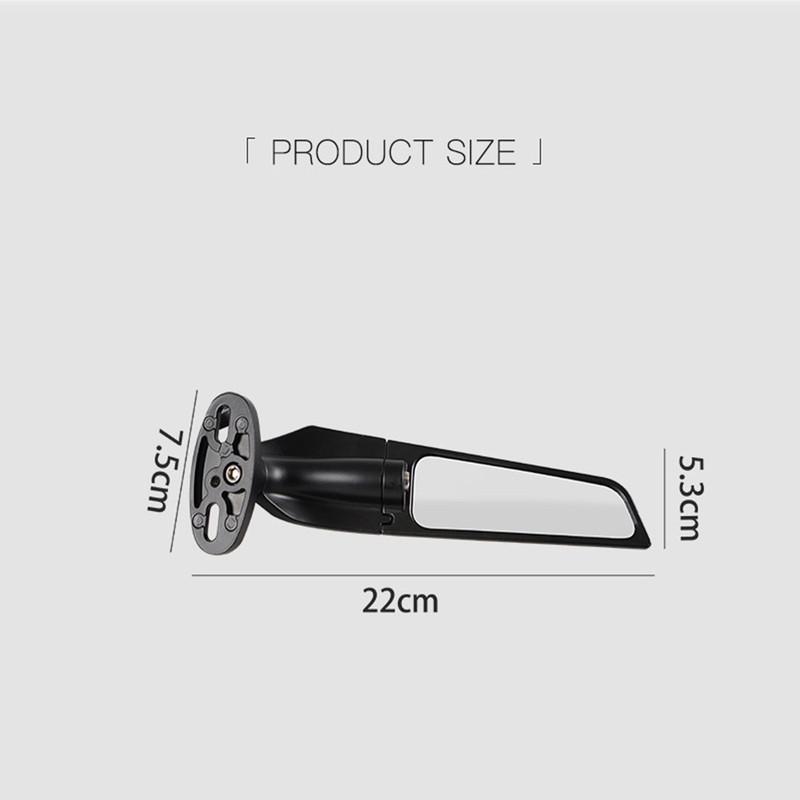 Motorcycle Modified Rearview Mirrors Wind Wing Adjustable Rotating Side Mirror for Kawasaki ZX6R ZX10R ZX12R Ninja 250 300