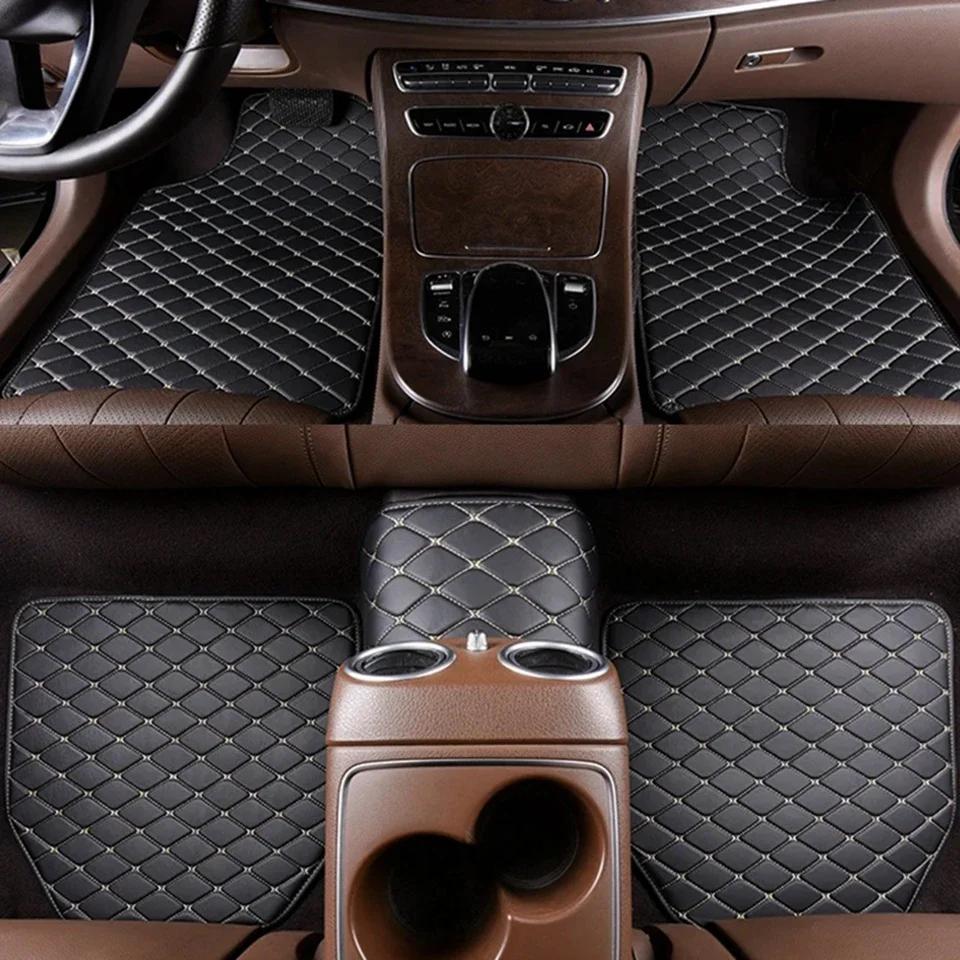 Universelles 5-teiliges Auto-Fußmatten-Set PU-Leder Wasserdicht Auto-Fußmatten-Schutz Teppich Vorder- und Rückmatten Set Auto Zubehör