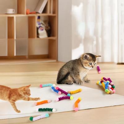Double-Ended Fuzzy Strip Toy Self-Play Furry Ball Pet Toy