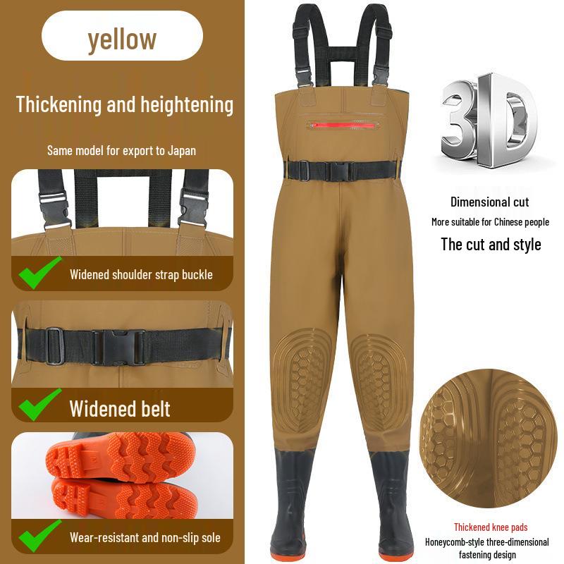 2025 Durable Non-slip Waterproof Fishing Waders - Thickened Full Body Rain Bib Pants for Men & Women.