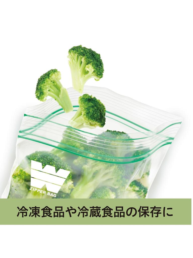 Chemical Japan Storage Bag W Zipper Storage Pack M Size Height 20cm Width 18cm 90 Pieces Frozen/Refrigerated JCZM-90