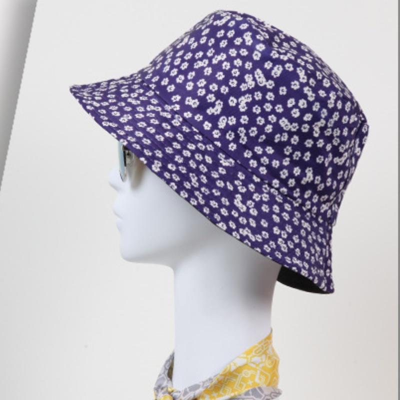 Hat Versatile Style Flower Print Womens Sunshade Hatscaps Fishermans