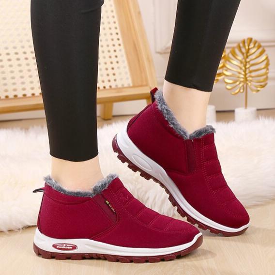 Zimní plus sametové tlusté bavlněné boty – teplé a pohodlné boty do sněhu pro ženy středního a staršího věku