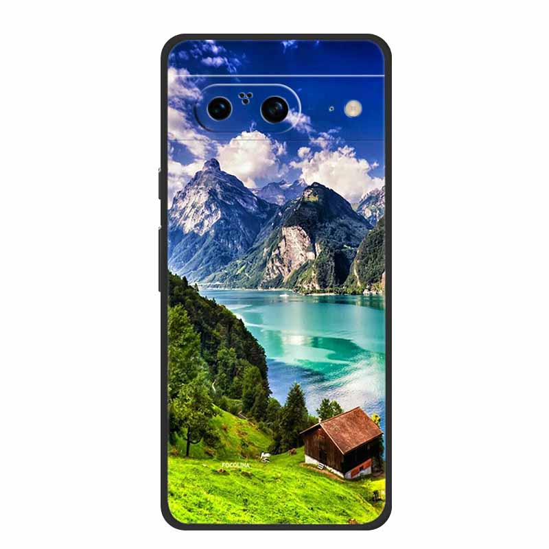 

Для Google Pixel 8 Мягкая силиконовая задняя крышка телефона для Google Pixel 8 Pro Pixel8 Чехол Цветочный принт Тигр Крутой кот Чехол-ракушка Google Pixel 8
