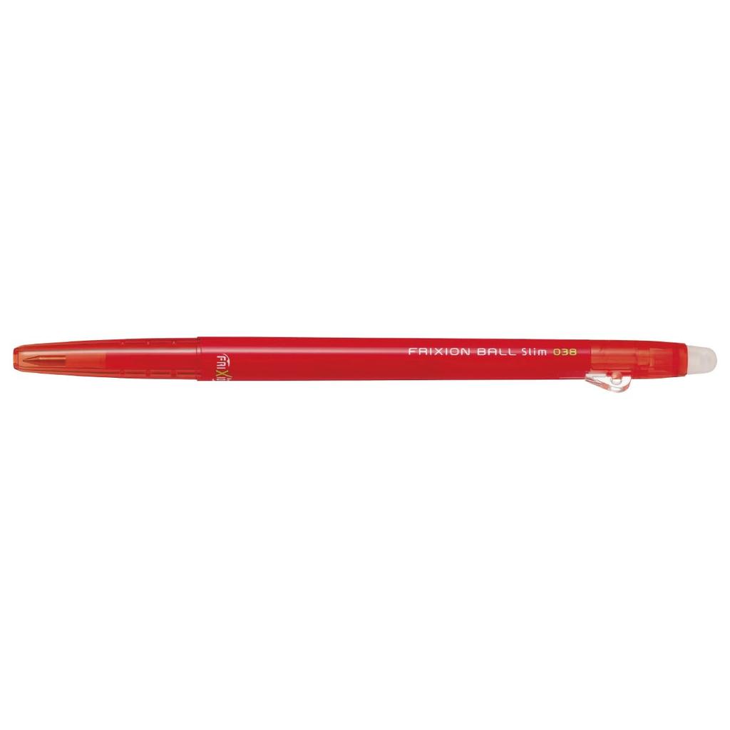 Pix Pilot FriXion Ballpoint Slim Ștergibil LFBS180UF10R 0.38, Roșu, Set de 10 bucăți,