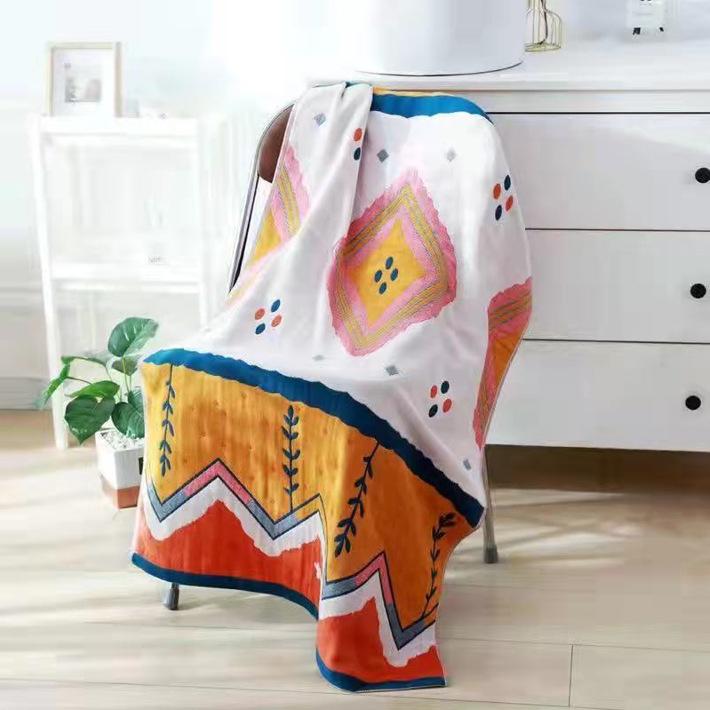 Multi-Layer Gauze Cotton Bath Towel Soft And Comfortable Beach Towel Ethnic Style Sun God Skin-Friendly Water Absorption