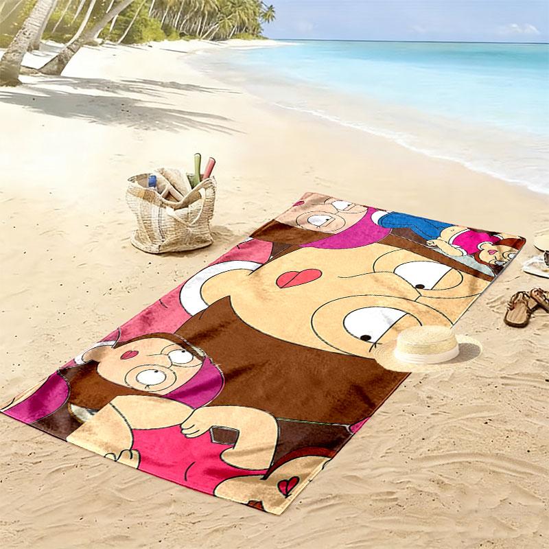 Meg Griffin Print Beach Towel, Large Soft Quick Dry Towel for Beach Camping Swimming