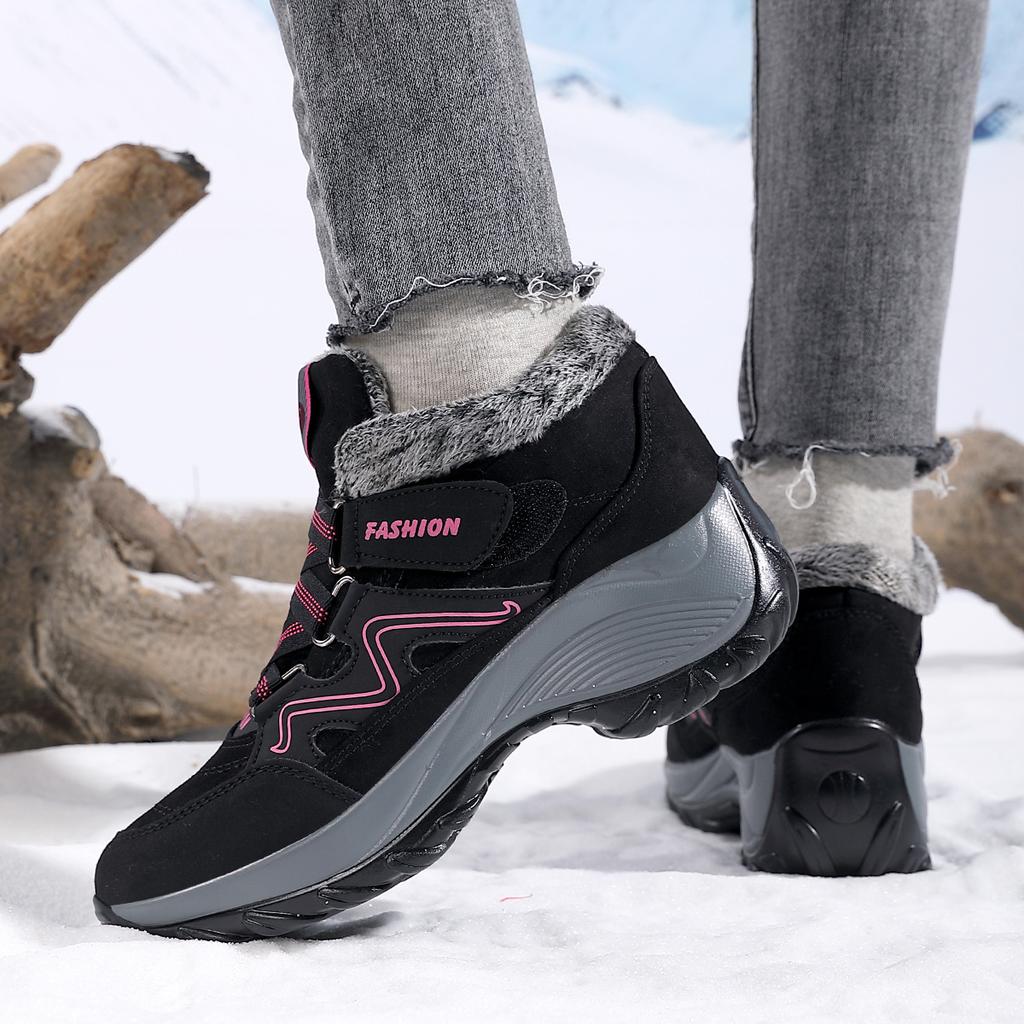 A 2025 cotton shoes for the elderly thick-soled heightening women's shoes winter velvet sports shoes warm snow boots