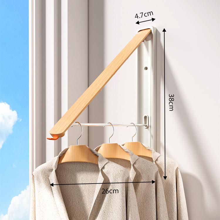 Non-drilled wall-mounted clothes drying rack,foldable