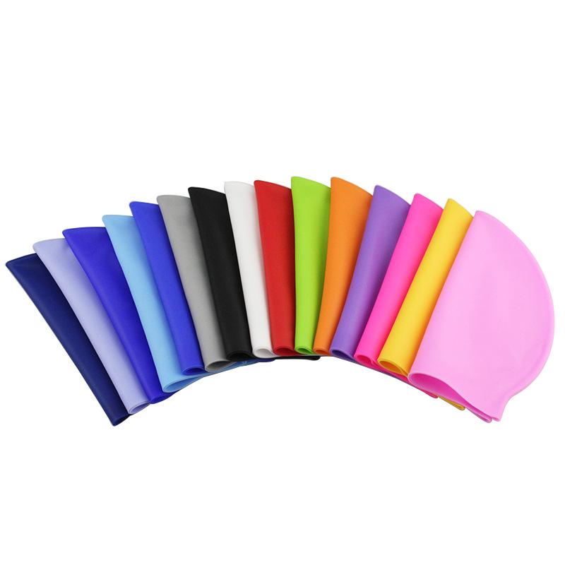 1 Pcs Silicone Swimming Cap Men Women Long Hair Waterproof Color Sports High Elastic Adults Swim Pool Hat Diving Hat