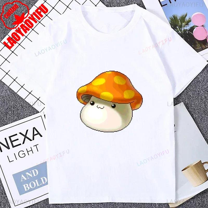 Vintage Pixel Game Style MapleStory Kawaii Printed TShirts Korea Style Buddy Personalize Homme T Shirt Cotton Y2K Otaku Clothing