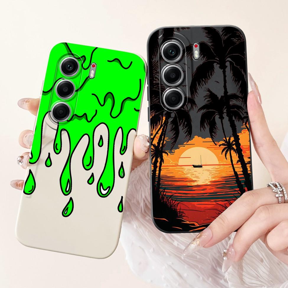 For Tecno Camon 40 Pro 5G Case CM7 Cute Cat Panda Fashion Flowers Love Back Cover For Camon 40 Pro 5G Tecno Phone Case Silicone