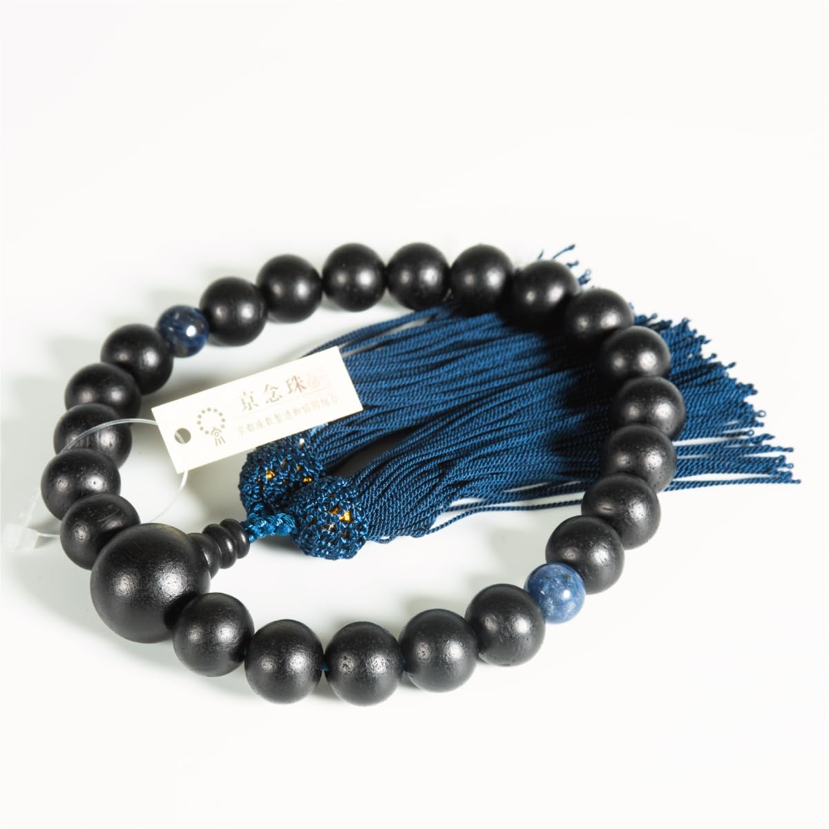 Authentic Buddhist Prayer Made in Buddhist Prayer Unpolished Ebony and Bracelet with Iron Perfect for Daily and Authentically Handcrafted by Kyoto