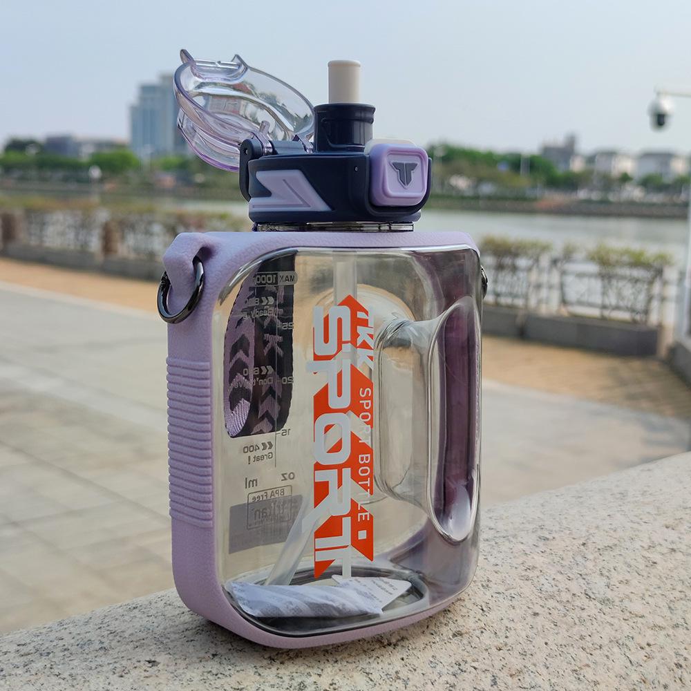 

TKK Большая портативная бутылка для воды из тритана с соломинкой - Идеально подходит для студентов, спорта и фитнеса 1000 mL