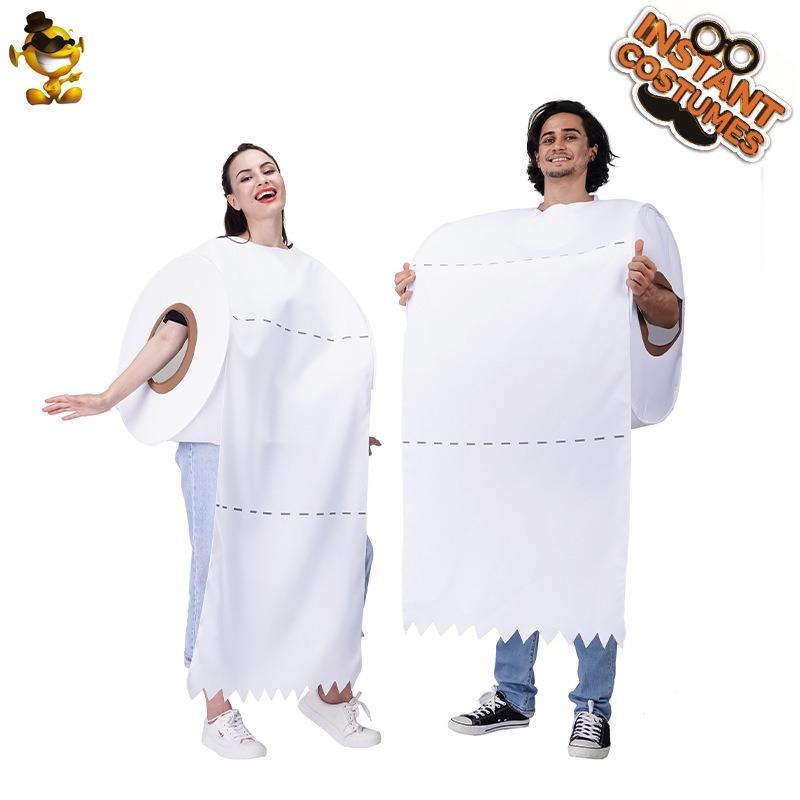 Halloween-Paar neues Parodie-Toilettenpapierrollen-Oberteil-Aufdruck-Kostüm Durchmesser