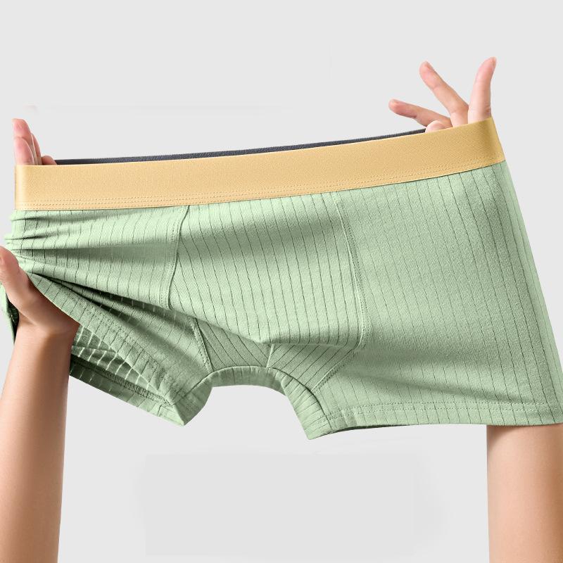 Men's Underwear Cotton Striped Sports Breathable Flat Corner Pants Loose Plus Size Men's Four Corner Shorts