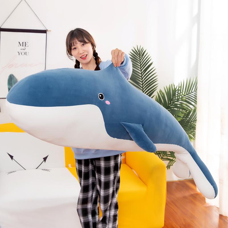 55cm Giant Washable Soft Stuffed Plush Whale Toys Ocean Animal Doll Giant Whale Plushie For Children Birthday for Kids Gifts