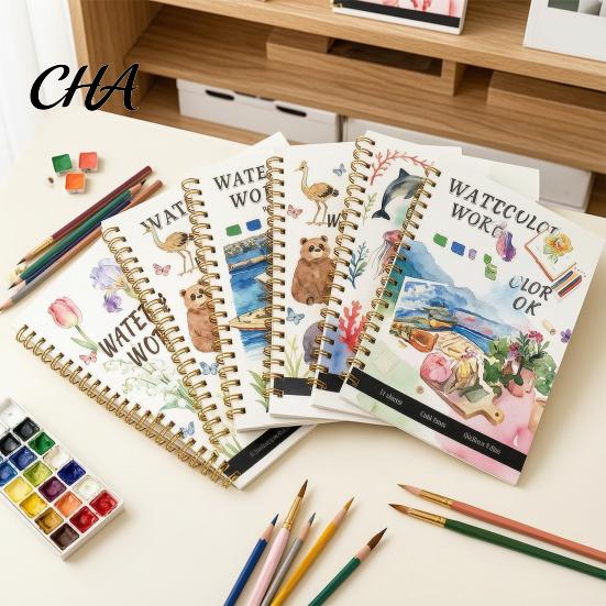 Floral And Daily Object Coloring Watercolor Book, Clean Bright Patterns Design, Thick Book for Kids Paper Multi-theme Paint Art Skill Development