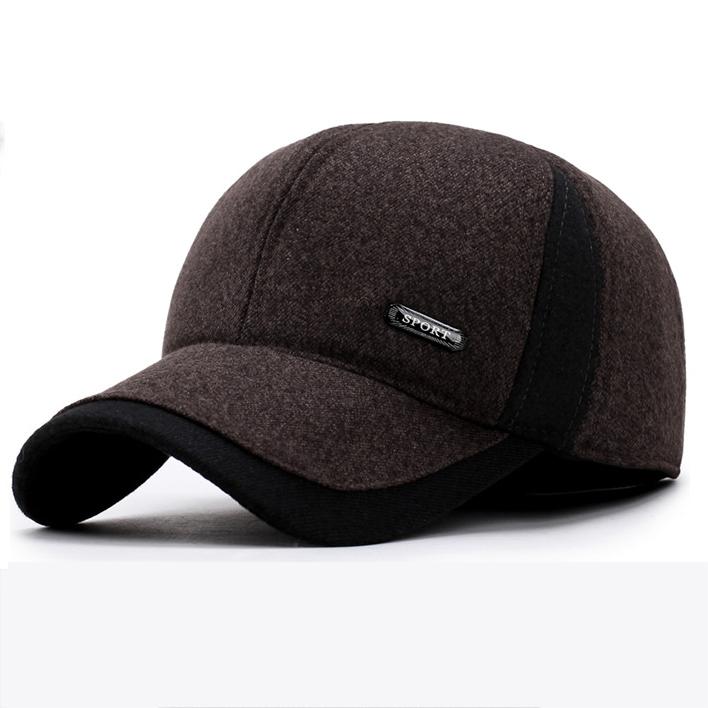 

Модная зимняя утолщенная бейсболка для людей среднего и пожилого возраста, для тепла, мужская, для отдыха, с защитой ушей, с козырьком кофейный