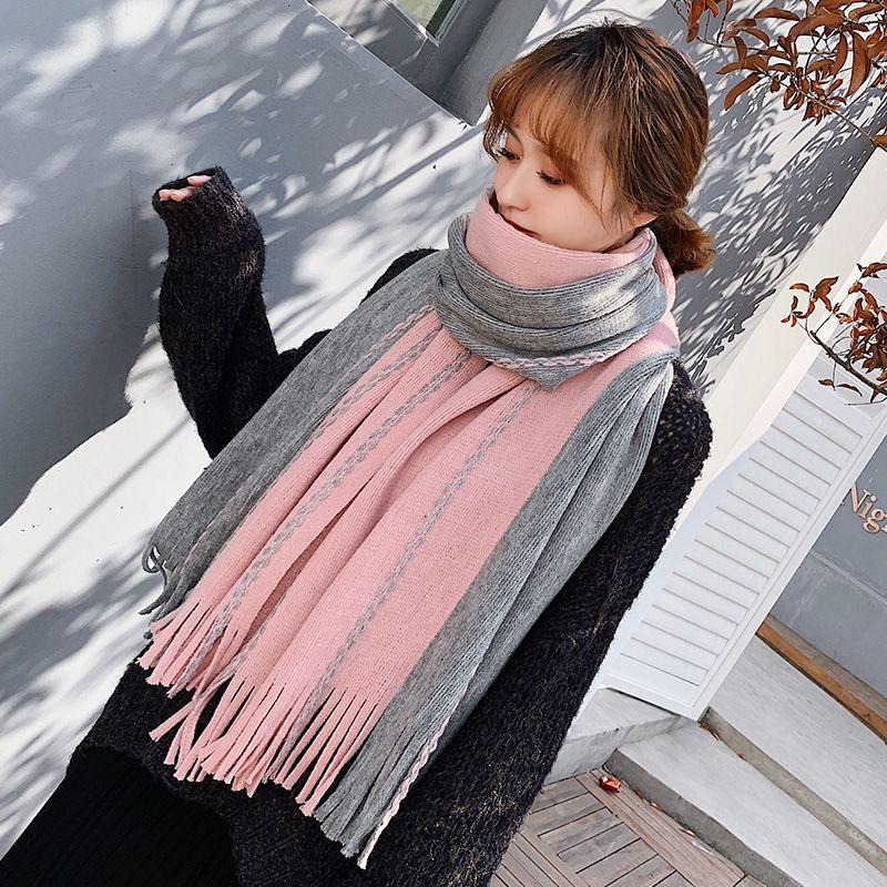 Dámské kostkované šátky, zesílené teplé šátky pro muže a ženy v zimě teplé šátky