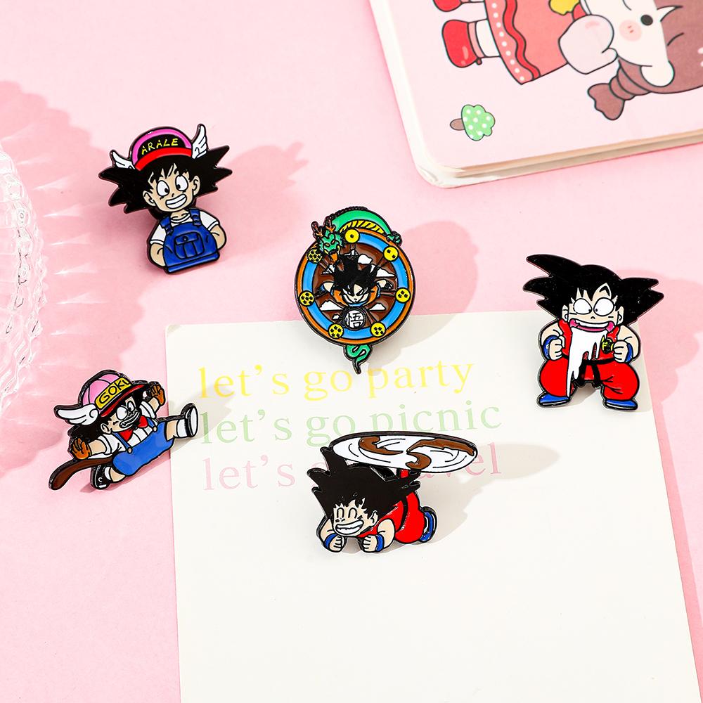 Dragon Ball Anime Wukong Alloy Brooch Japanese Cartoon Character Metal Badge Creative Accessory for Clothing Decoration