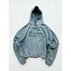 Unisex Oversized Hoodie With Distressed Washed Print Streetwear Cotton Sweatshirt Fall