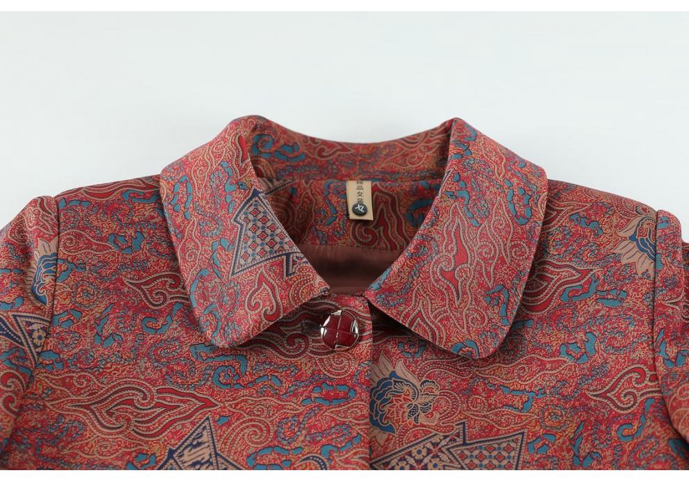 Spring Printed Women's Top - Mid to Elderly Loose Cover-up Jacket