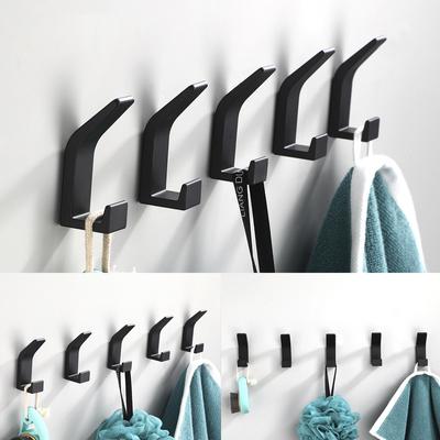 Kein Bohren Doppelhaken Schwarz Weiß Handtuchhaken für Badezimmer Kleidung Kleiderhaken Schlafzimmer Bademantelhaken Wohnzimmer Küchenzubehör