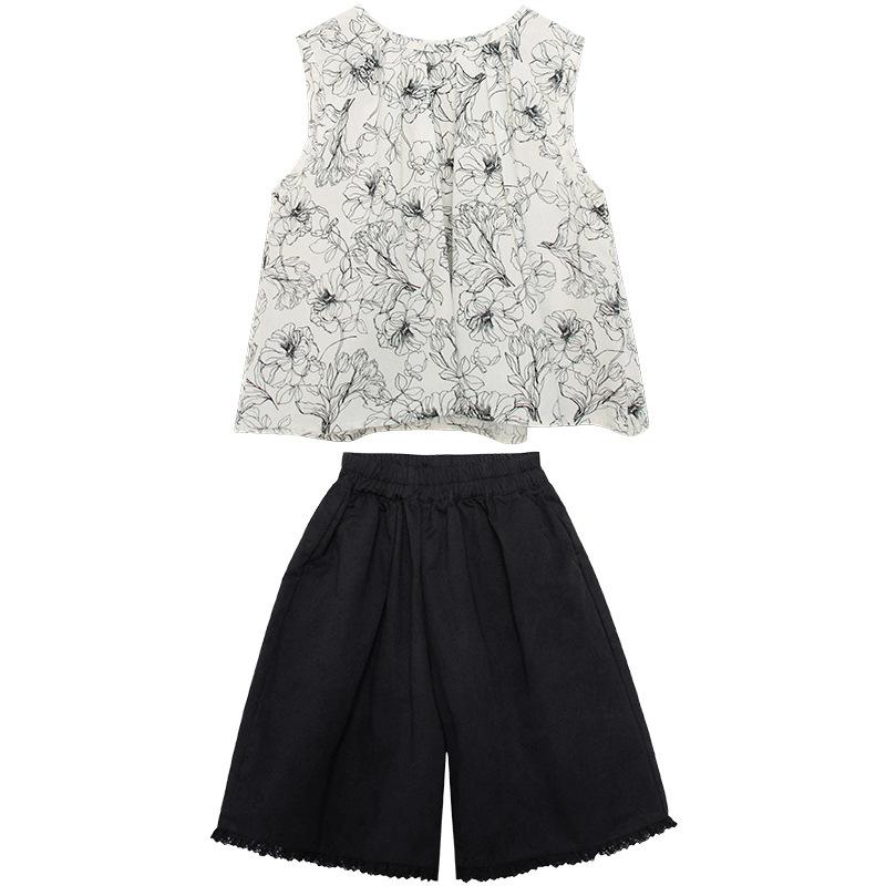 Summer Sleeveless Vest Tank Tops Shorts Set for Girls Tank Top + Shorts Kids 2 Piece Cotton Casual Outfits Set Toddler Baby Girl Cute Clothing Set