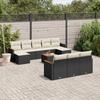 Vidaxl 11-Cz. Garten-Sitzgruppe, Kissen Schwarzer Rattan Pe