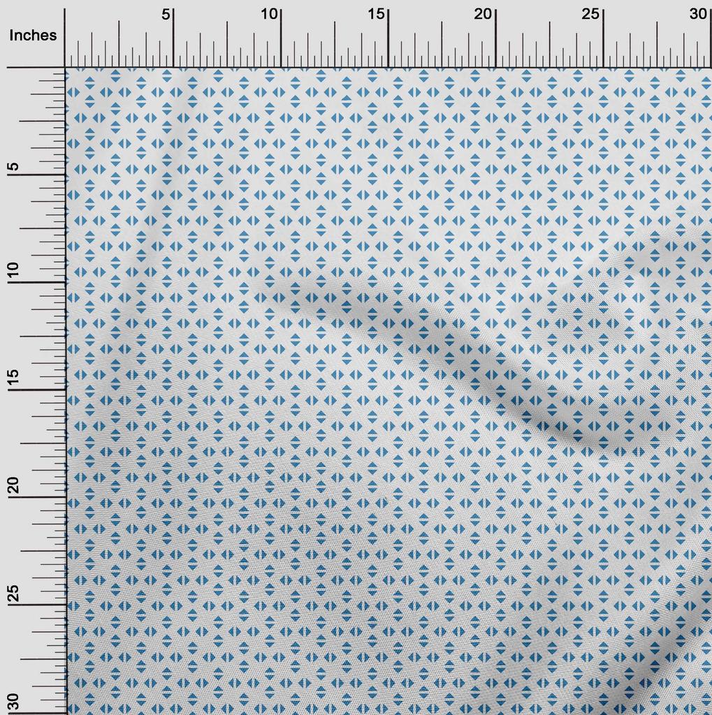 oneOone Cotton Flex Blue Fabric Geometric Craft Projects Decor Fabric Printed By The Yard 40 Inch