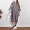 Long Knee Casual Half-sleeved Dress Summer Loose Korean Version Large Version T-shirt Women's Short Sleeves