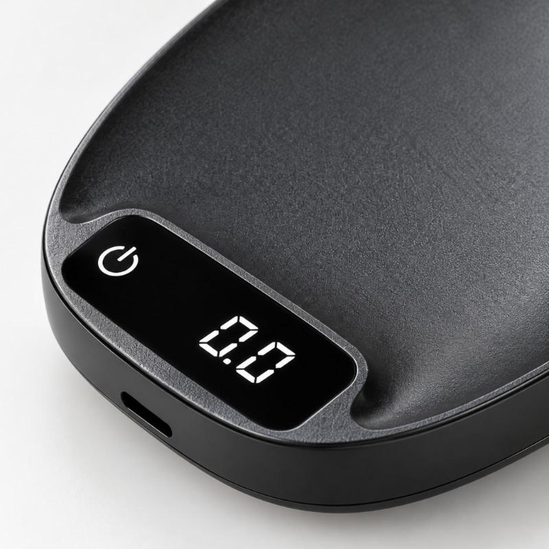 Rechargeable Coffee Weighing Scale with 200 G Capacity, Battery Power, Touch Control, and Small-Form Design for Home Coffee Measurement