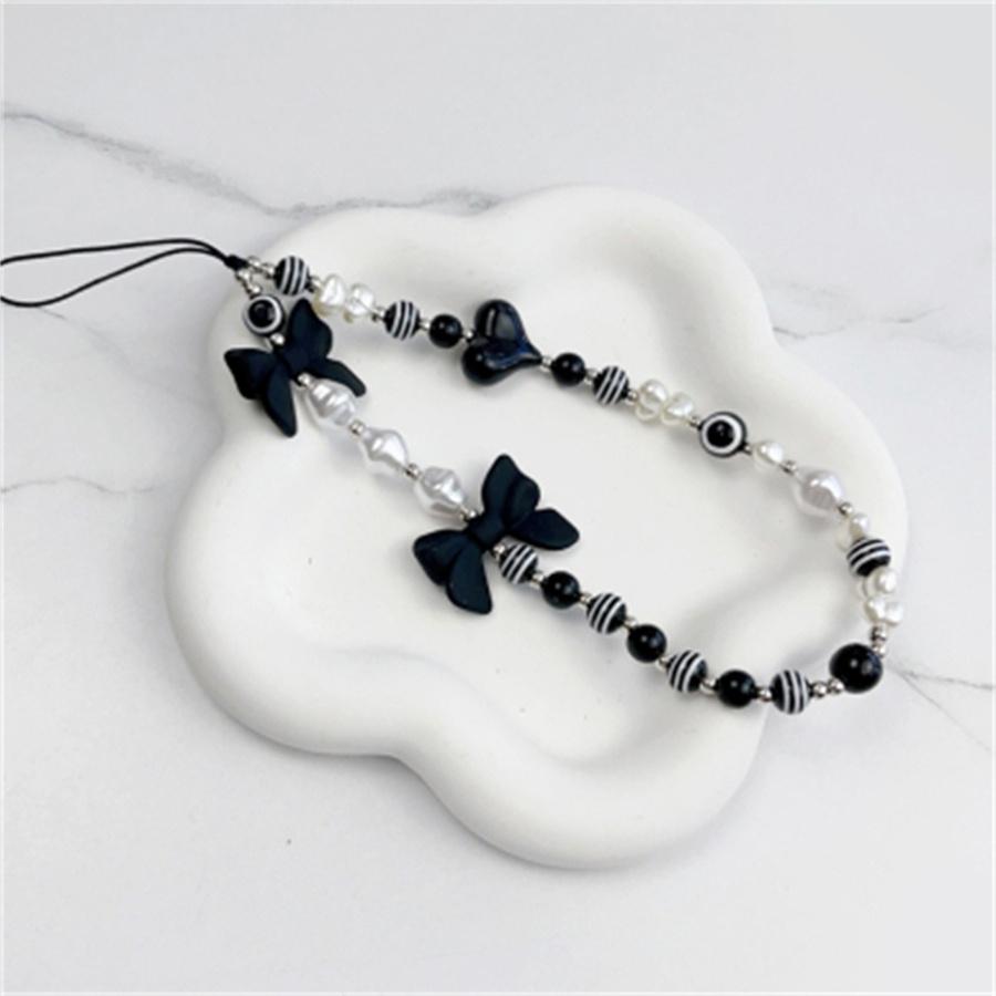 Acrylic Flower Shape Bead Mobile Phone Strap Chain Women Girl Sweet Cellphone Jewelry Accessory For Telephone Lanyard Decoration 1