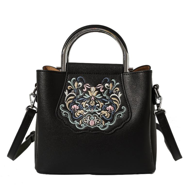 

Handbag New Chinese simple mother bag Large capacity multi-compartment tote bag Premium national style embroidered shoulder bag чорний