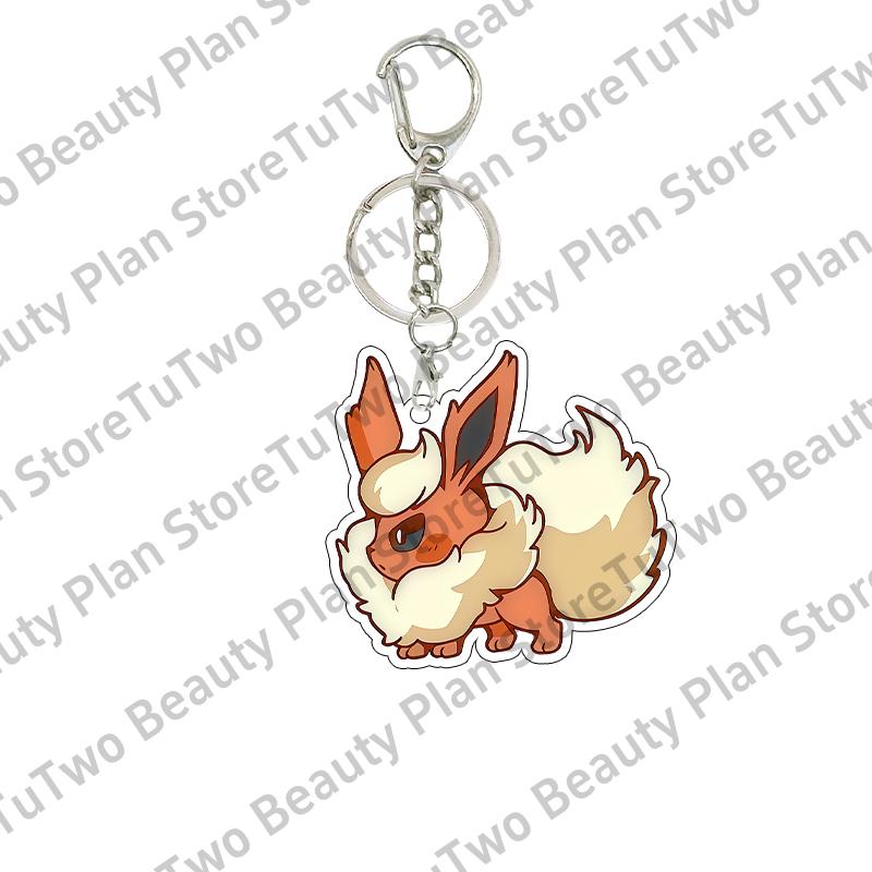 Cartoon Cute Anime Eevee Acrylic Keychain Leafeon Vaporeon Flareon Espeon Sylveon Jolteon Glaceon Bag Pendant Key Ring Gifts Toy