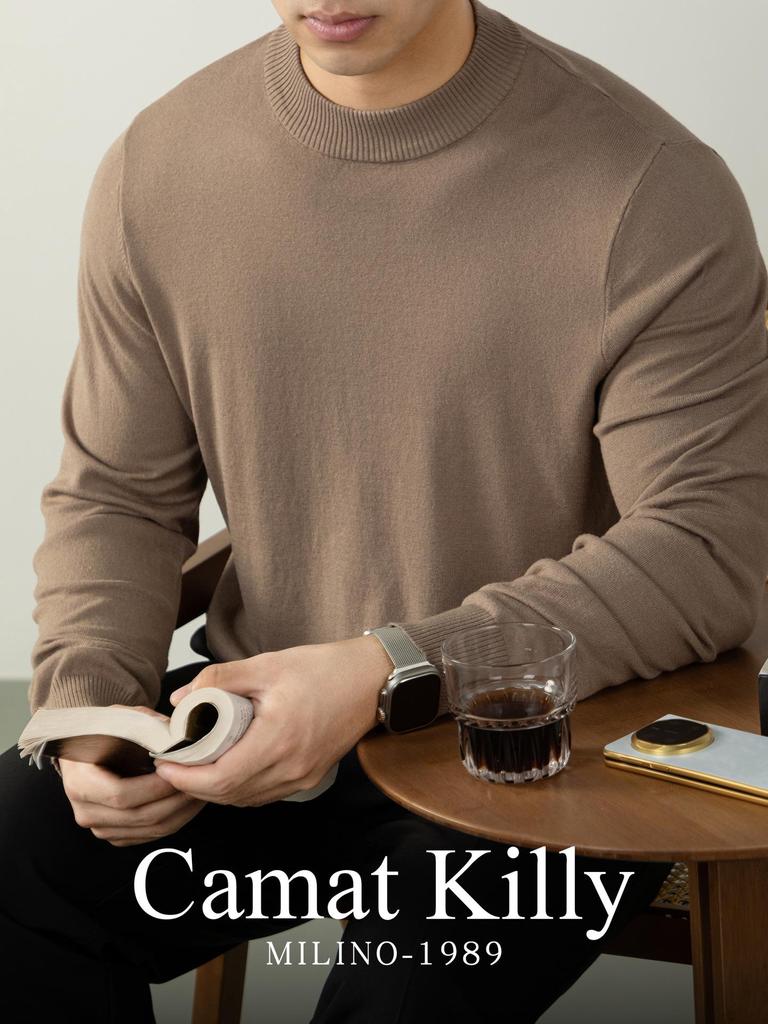 CamatKilly • Men's Soft Knitwear: Luxurious, Thick, Anti-Pilling, High-Elastic Base Layer for Autumn and Winter.