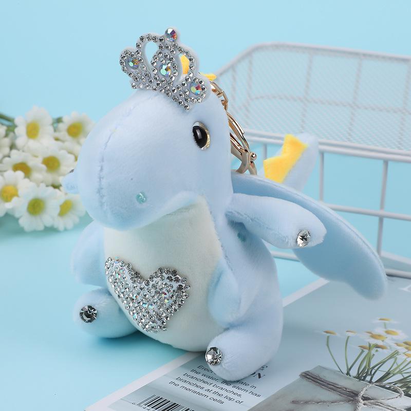 

Очаровательный плюшевый брелок для рюкзака в виде динозавра и брелок, подвеска в виде мягкой игрушки 10cm синий