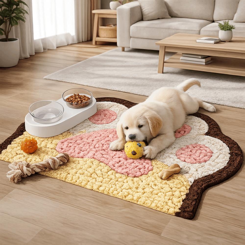 Anti-Slip Pet Feeding Mat Anti Overflow Wear Resistant Dog Bowl Mat Cat Claw Shape Stain-Resistant Pet Feeding Pad Outdoor