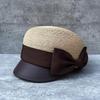 Bow Raffia Equestrian Hat Women'S Summer Travel Sun Protection Sun Hat Versatile Cap Beach Straw Hat