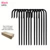 12pcs 30cm Rebar Stakes Heavy-Duty J Trampoline Ground Stakes Metal Landscape Spikes Ground Anchors Plant Support Garden Stakes
