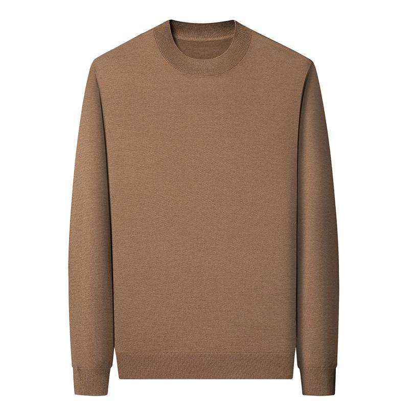 Men's High-Quality Imitation Wool Sweater: Autumn & Winter Warm Half-High Collar Base Layer