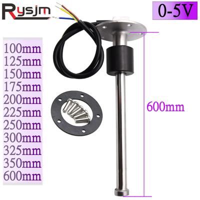 150/175/200/225/250/275/600mm 0-5V Sensor de Medidor de Nível de Combustível de Aço Inoxidável Unidade de Envio de Combustível para barco iate auto caminhões