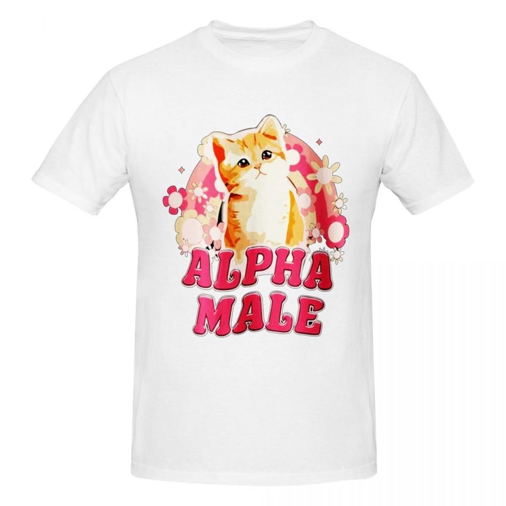 Unisex Funny Alpha Male Cute Cat T Shirt Vintage Big Size Cotton Sleeve Custom Unisex Clothing