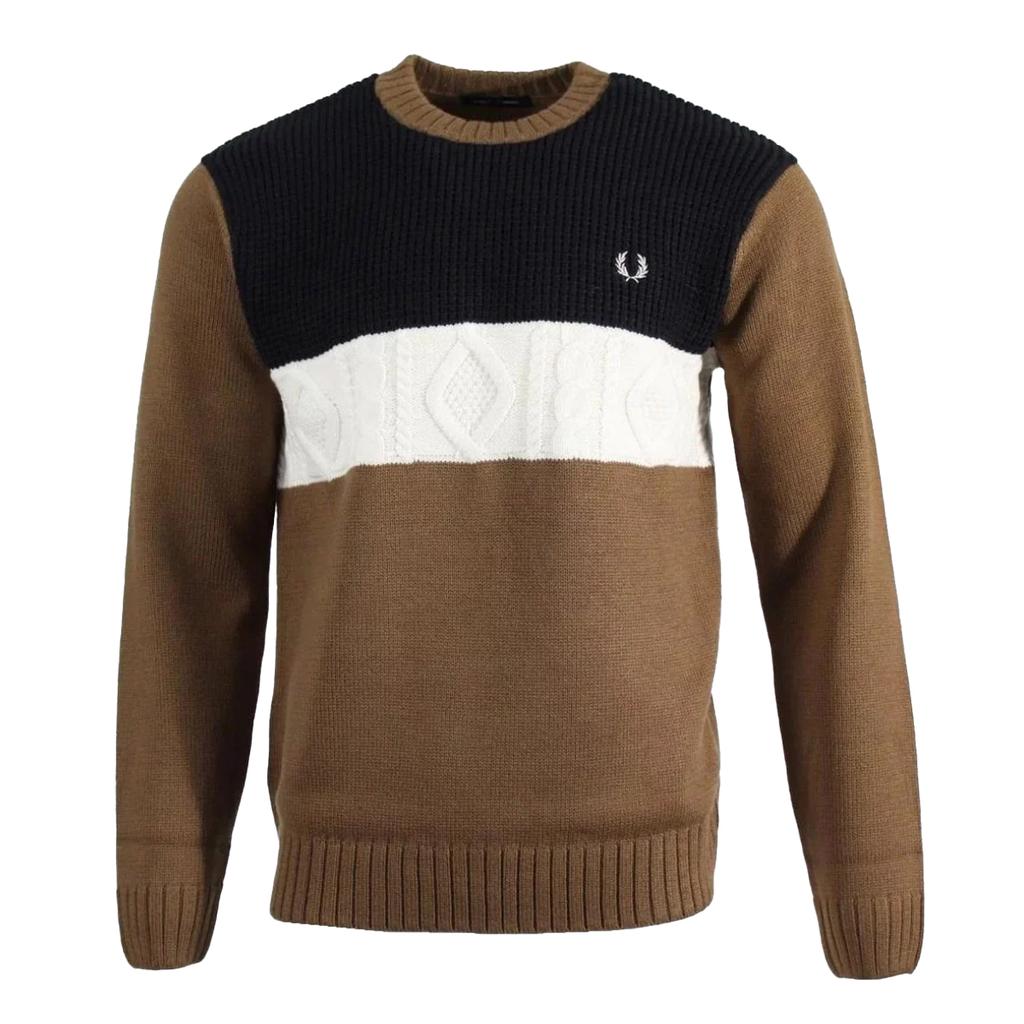 Fred Perry Mens Textured Panel Sweatshirt