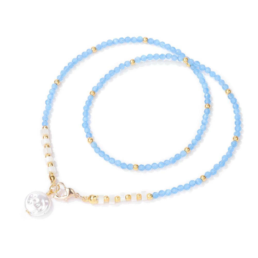 Baroque Pearl Pendant Necklace for Women 3mm Natural Stone Beaded Heart Buckle Necklaces Vintage Wedding Elegant Jewelry Gifts