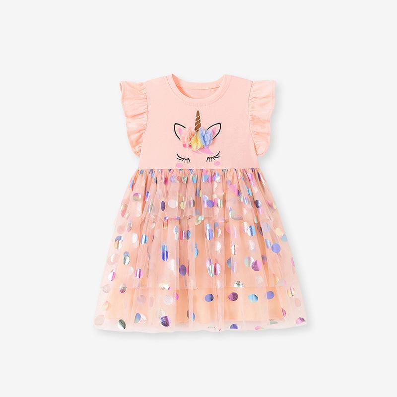 Girls Summer Tulle Princess Dress Cute Kids Dress 90