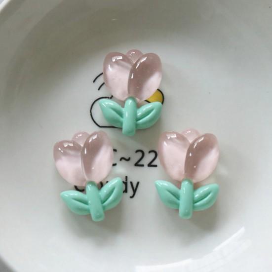 5Pcs Resin Tulip Flowers DIY Tulip Sunflower Shoe Craft Accessories Charms Flower Ornaments for Jewelry Shoes