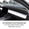 Suede Dashboard Cover Pad For Tesla Model 3 Model Y 2017-     Sunshade Anti-UV Dash Mat Sun-shading Non-slip