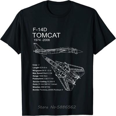 F-14 Tomcat F14 Uçak Uçak Plan Şeması Erkek Tişört Oversize Unisex Tişört Pamuklu Fitness Tişörtü Grafik Tişörtler